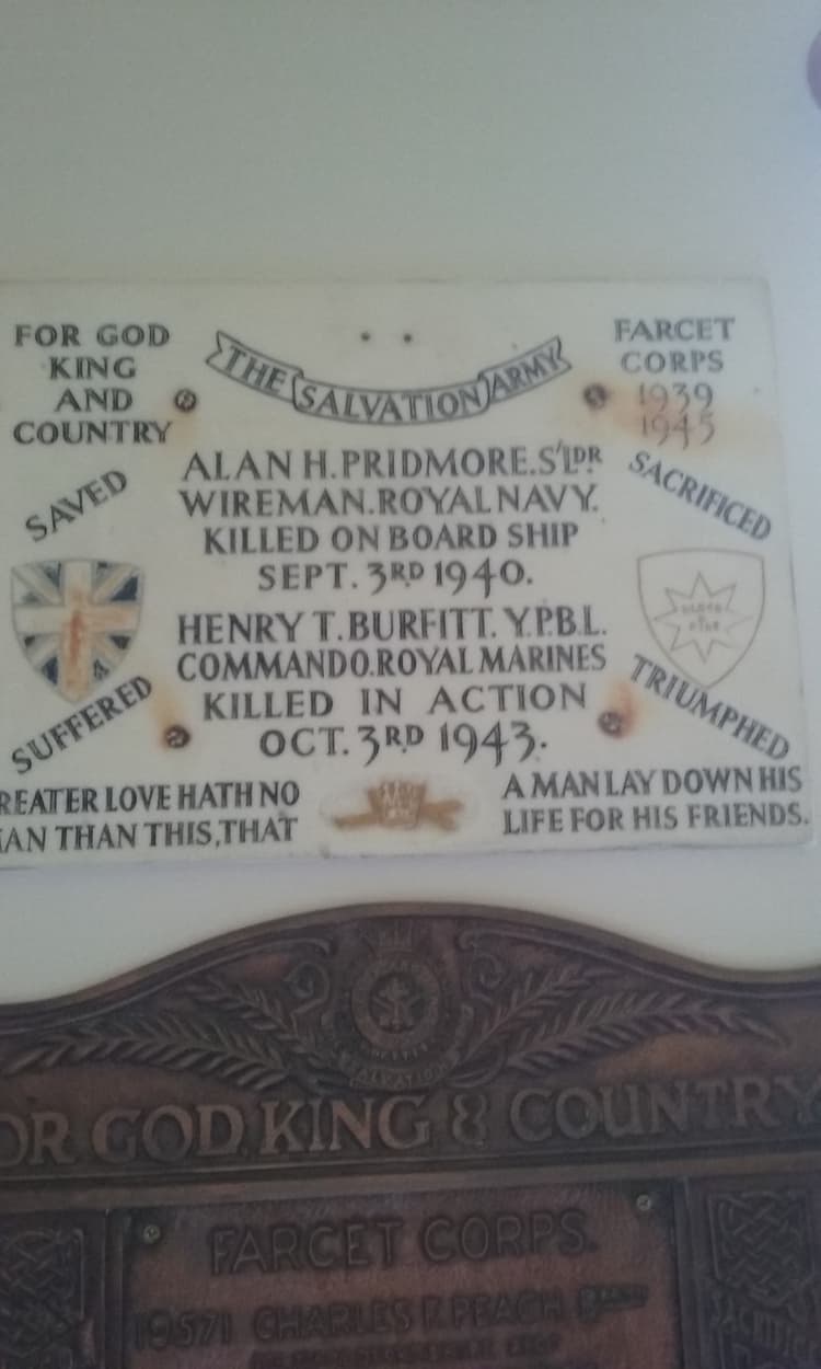 Farcet Salvation Army WW2