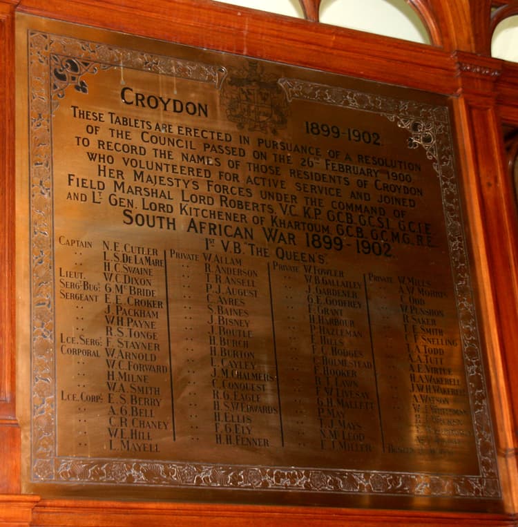 Croydon Residents - Boer War Served
